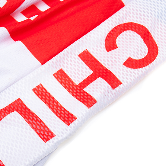 2019 Maillot Chile Tirantes Mangas Cortas Blanco Rojo